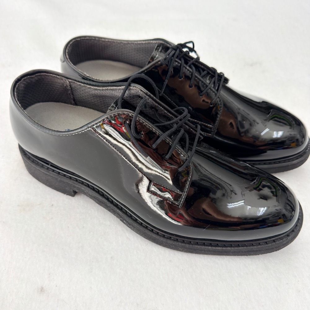 Bates Lites Mens 10.5 D Black Patent Leather Oxford Uniform Dress Military Shoes